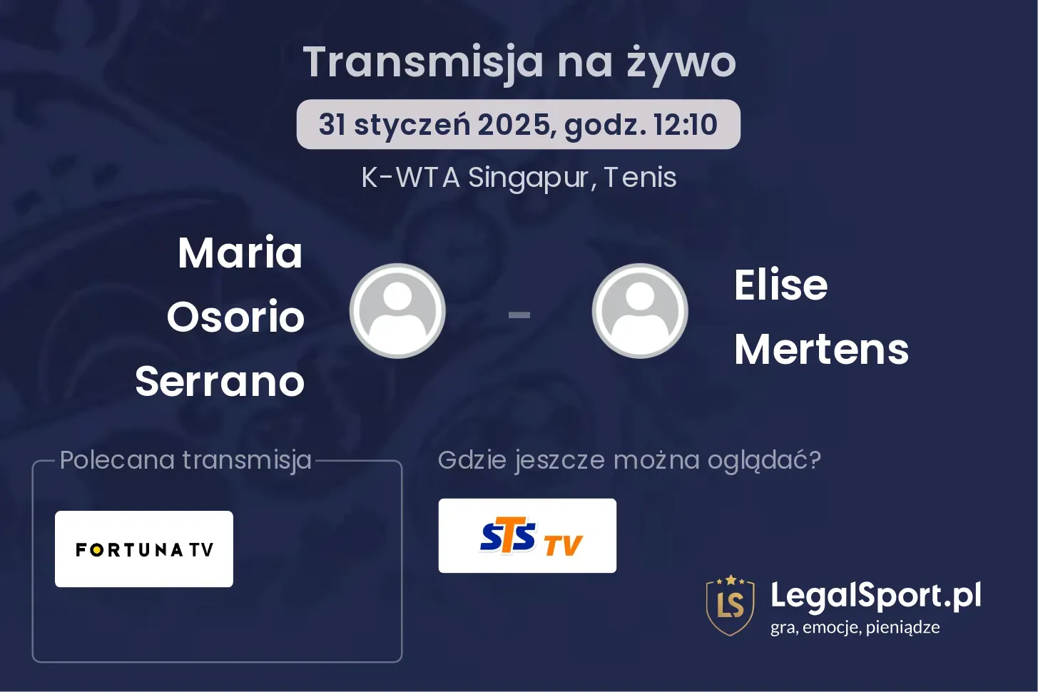 Maria Osorio Serrano - Elise Mertens transmisja na żywo