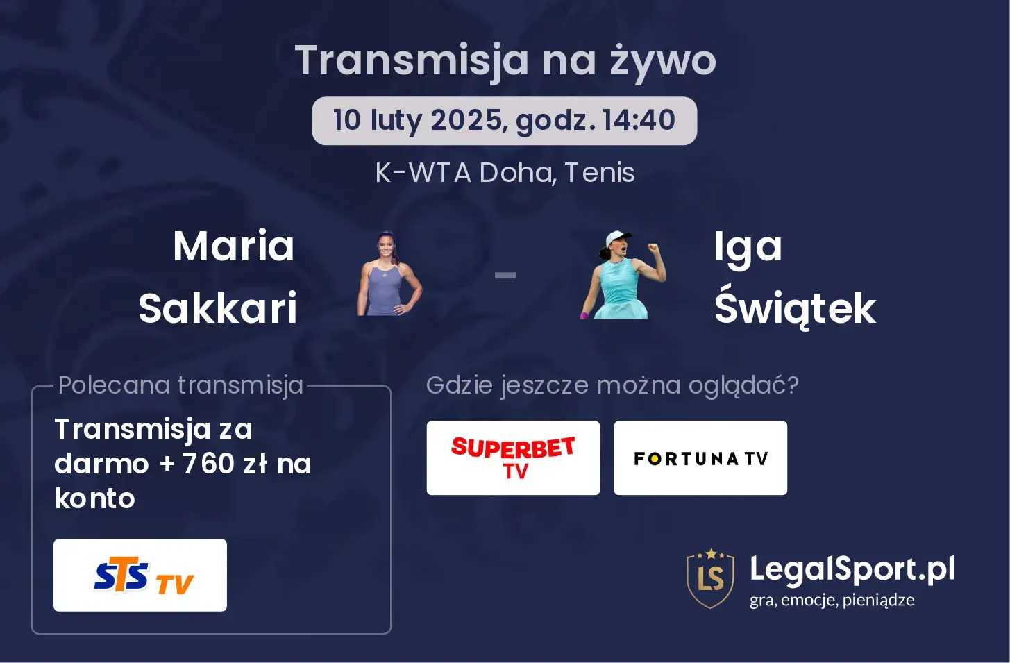 Maria Sakkari - Iga Świątek transmisja na żywo