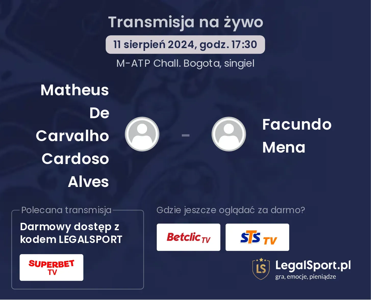 Matheus De Carvalho Cardoso Alves - Facundo Mena transmisja na żywo