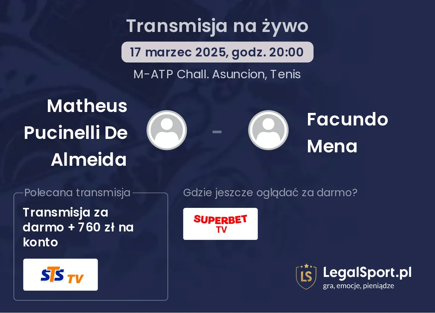 Matheus Pucinelli De Almeida - Facundo Mena transmisja na żywo