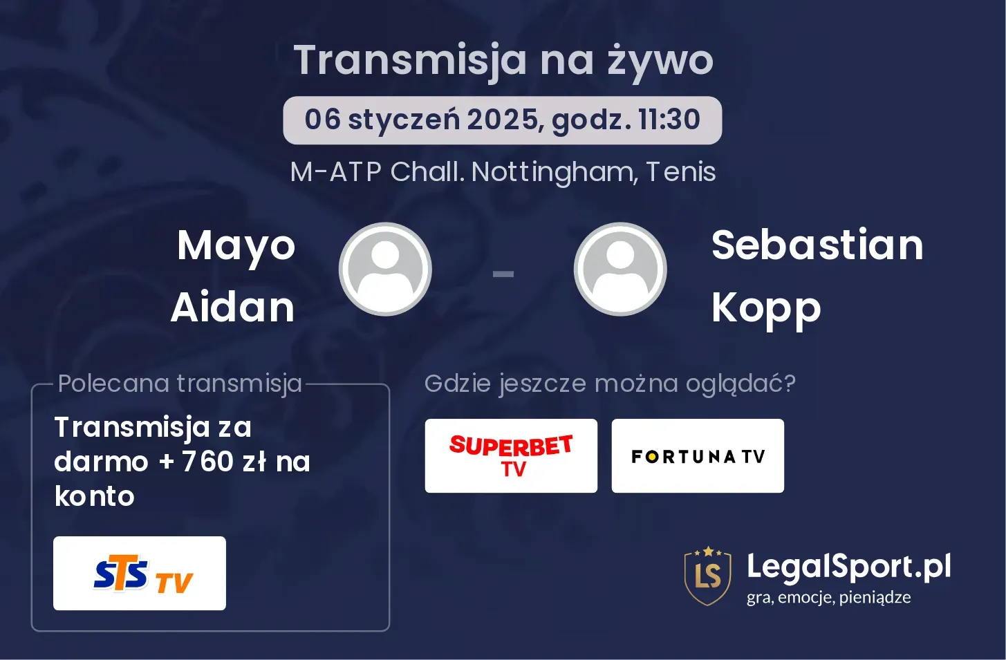 Mayo Aidan - Sebastian Kopp transmisja na żywo