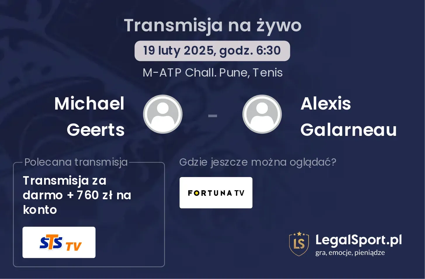 Michael Geerts - Alexis Galarneau transmisja na żywo