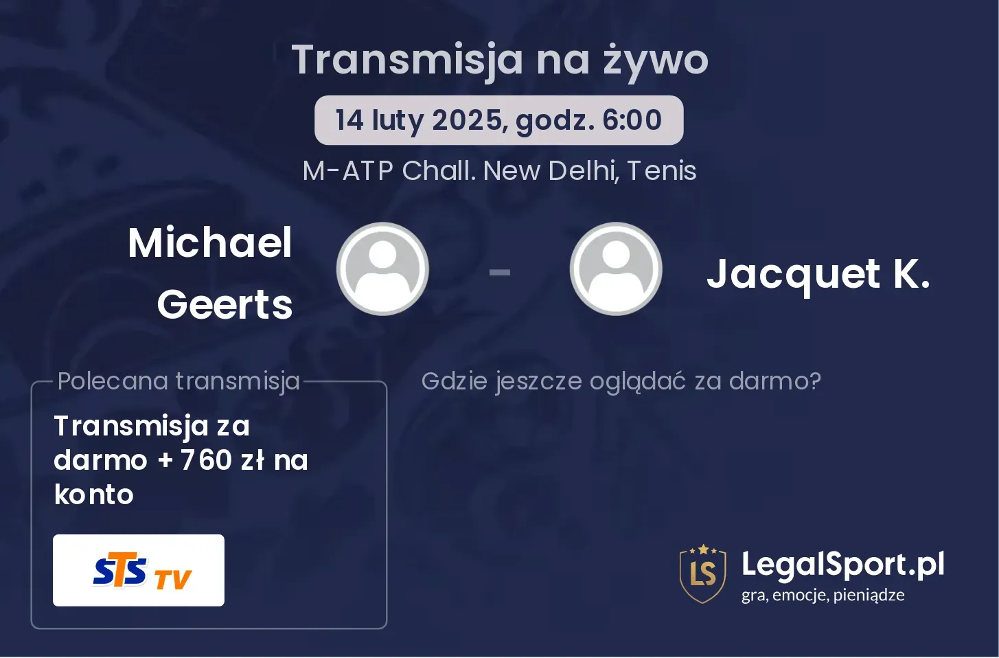 Michael Geerts - Jacquet K. transmisja na żywo