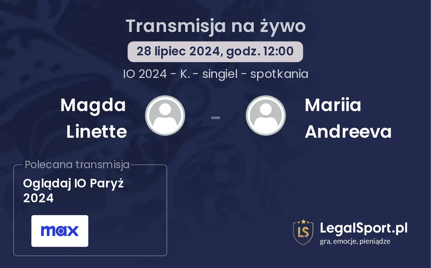 Magda Linette - Mariia Andreeva transmisja na żywo