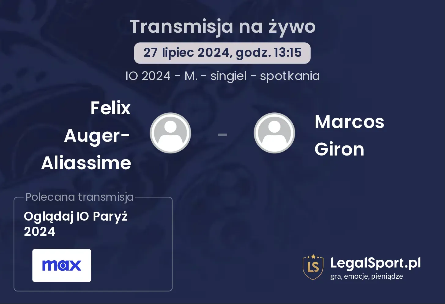 Felix Auger-Aliassime - Marcos Giron transmisja na żywo