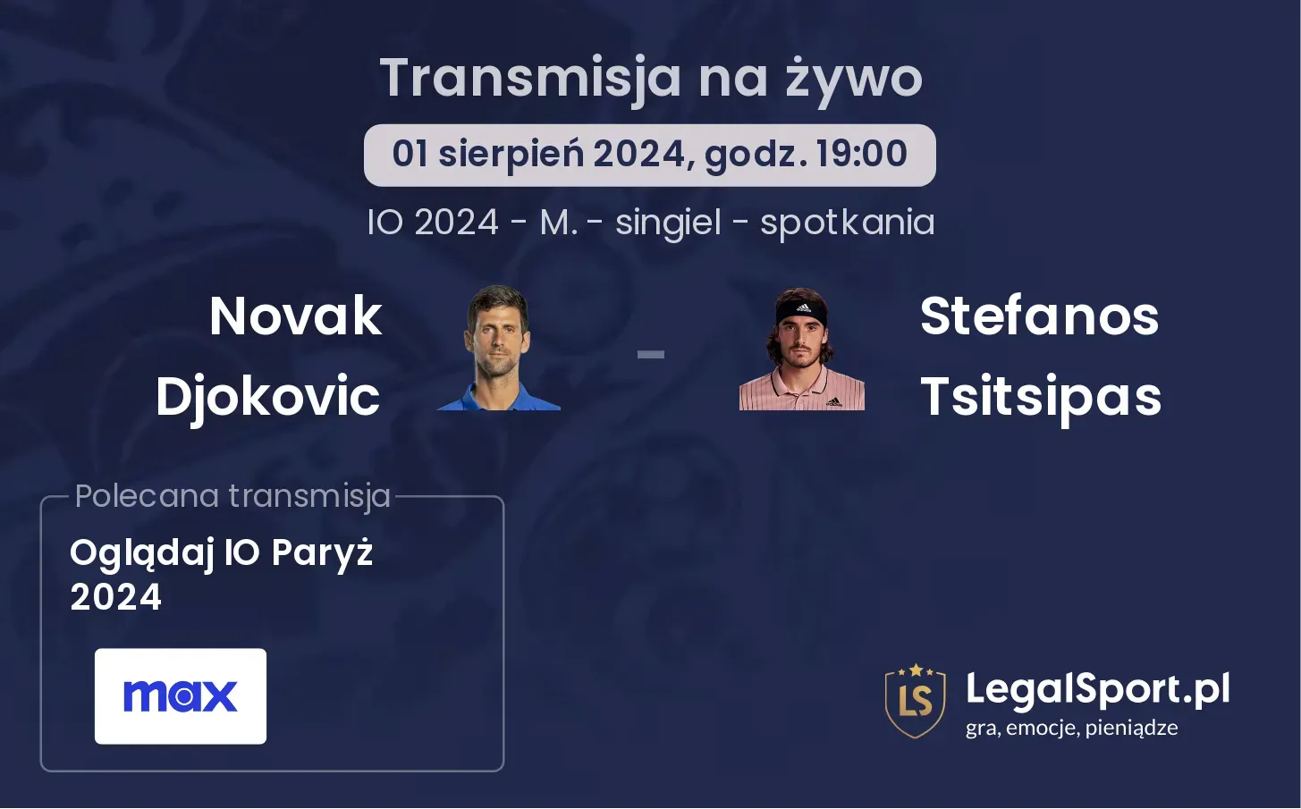 Novak Djokovic - Stefanos Tsitsipas transmisja na żywo