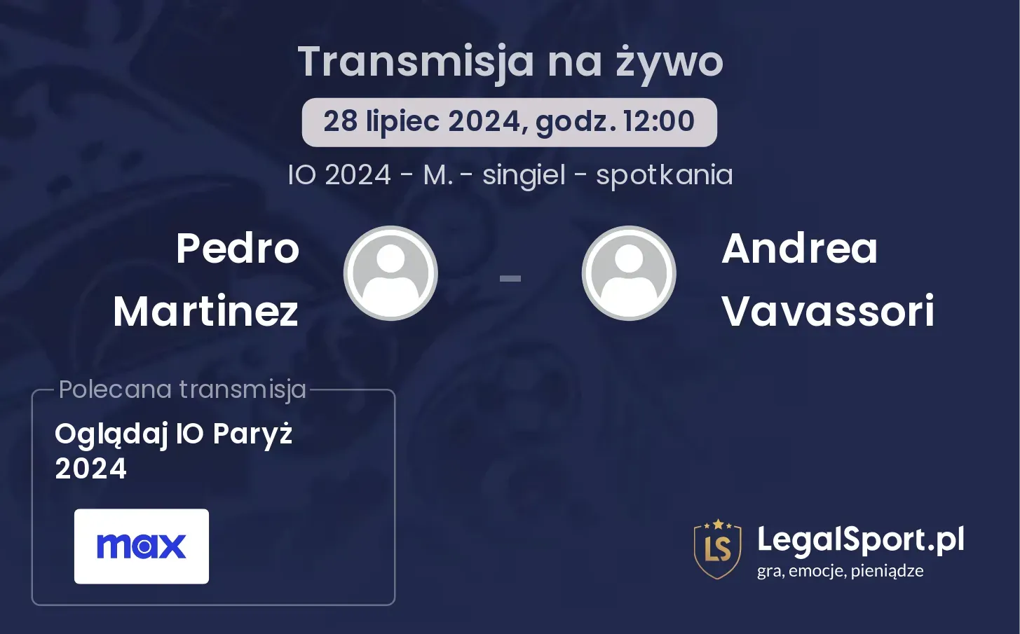 Pedro Martinez - Andrea Vavassori transmisja na żywo