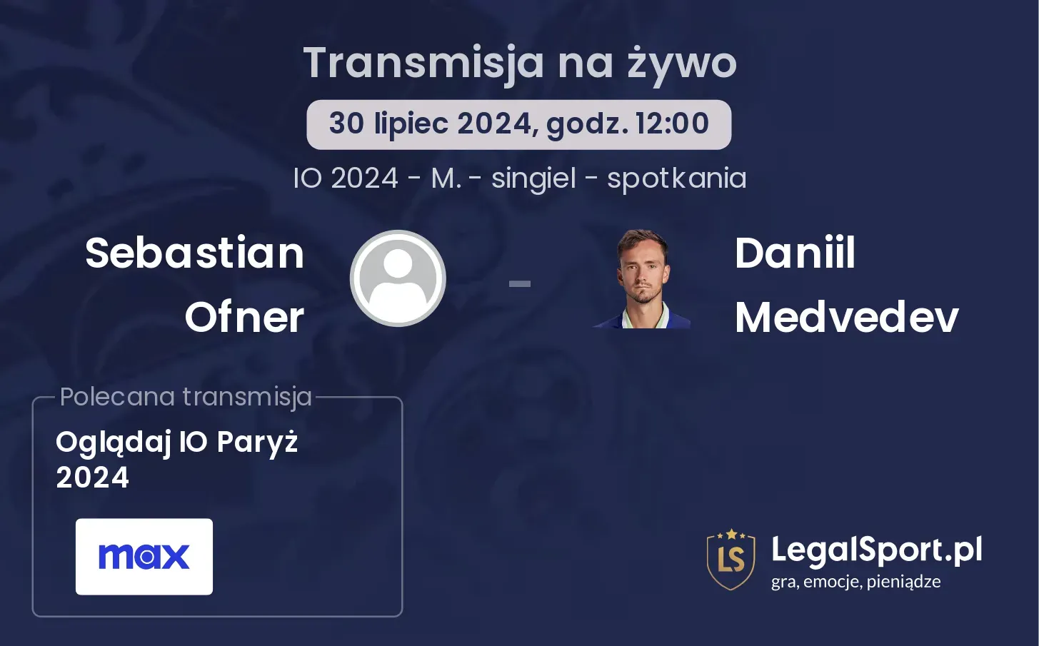 Sebastian Ofner - Daniil Medvedev transmisja na żywo