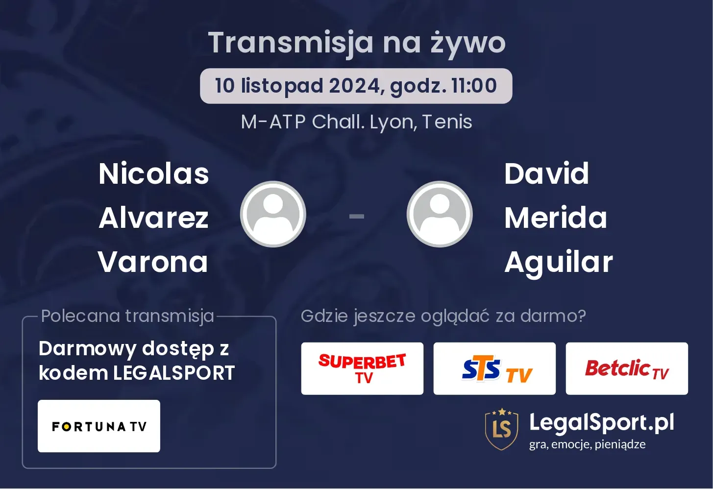 Nicolas Alvarez Varona - David Merida Aguilar transmisja na żywo