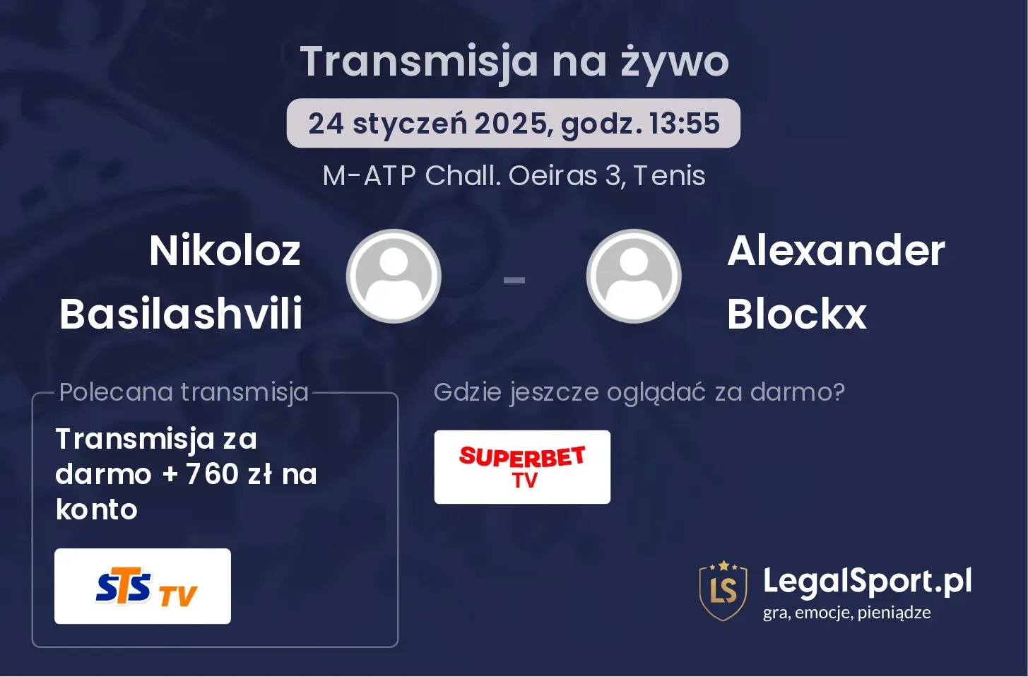 Nikoloz Basilashvili - Alexander Blockx gdzie oglądać transmisję?