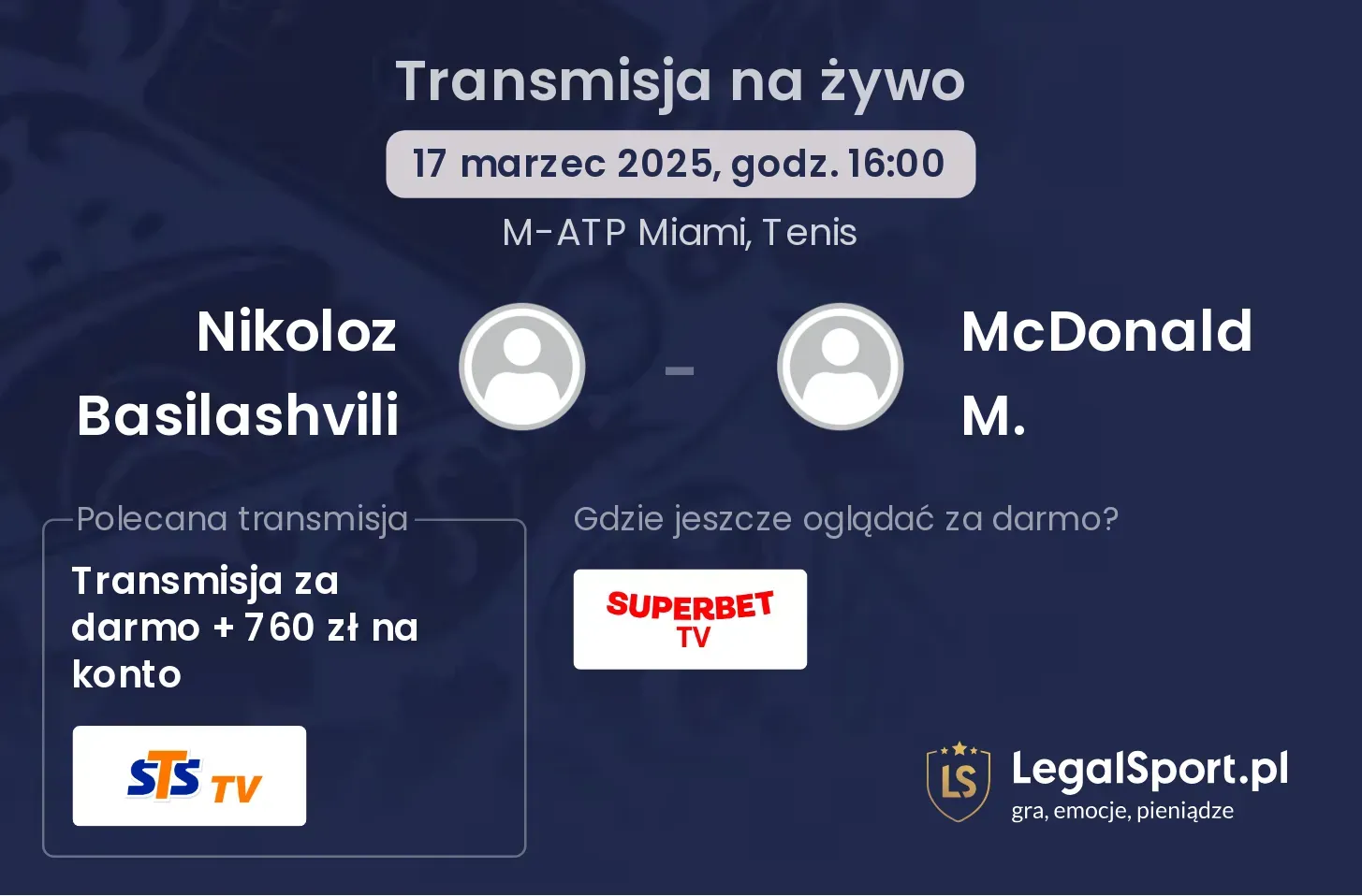 Nikoloz Basilashvili - McDonald M. transmisja na żywo