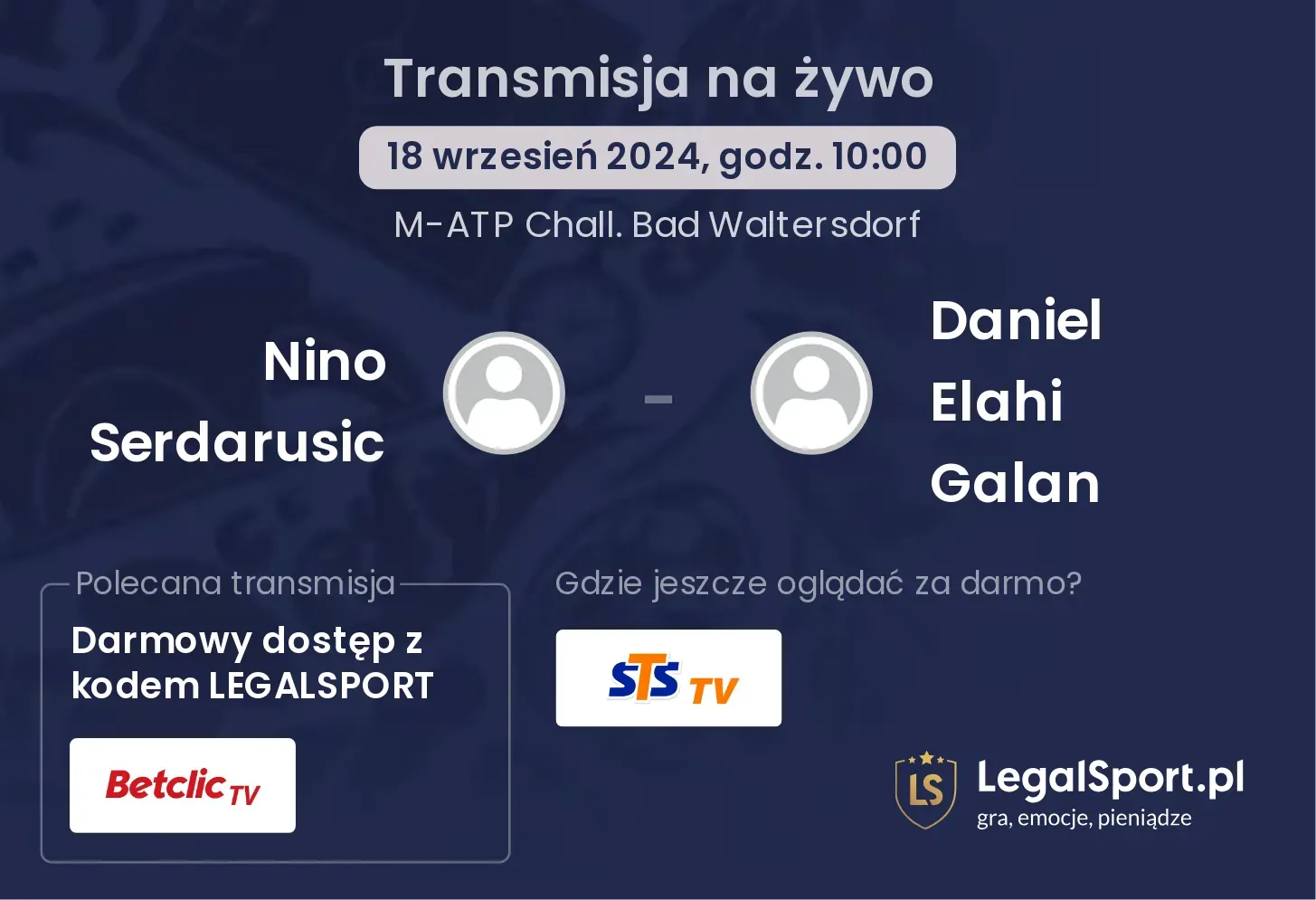 Nino Serdarusic - Daniel Elahi Galan transmisja na żywo