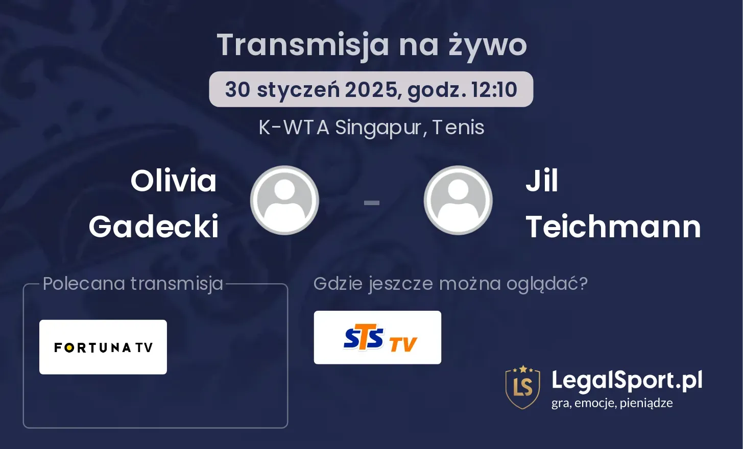 Olivia Gadecki - Jil Teichmann transmisja na żywo