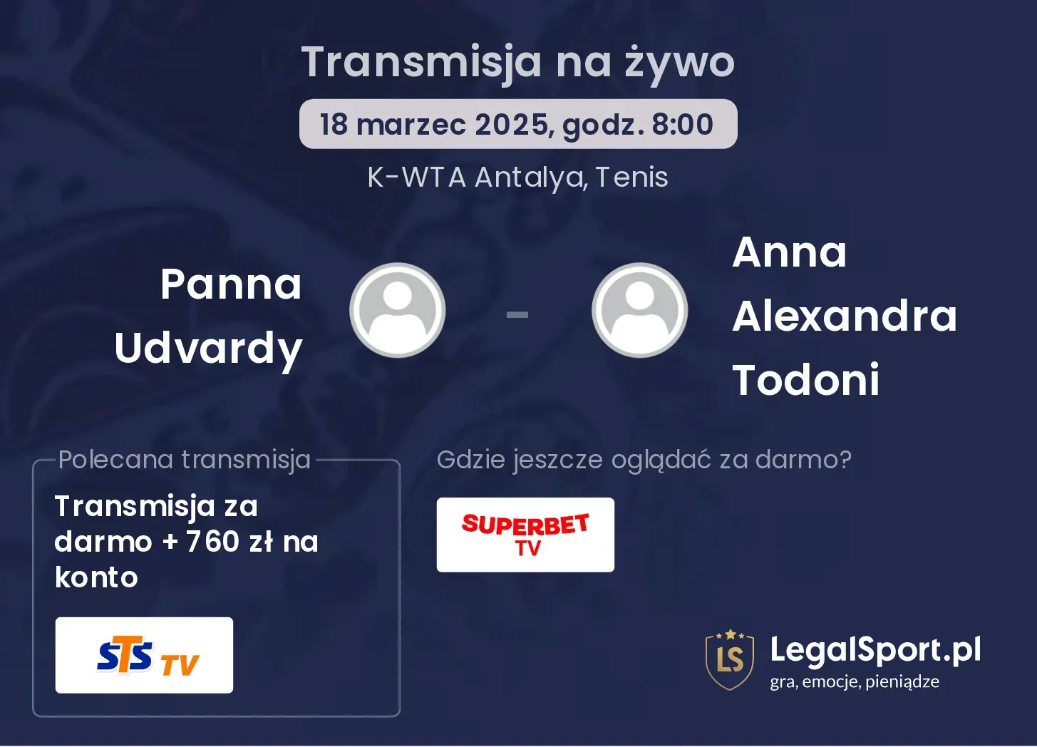 Panna Udvardy - Anna Alexandra Todoni transmisja na żywo