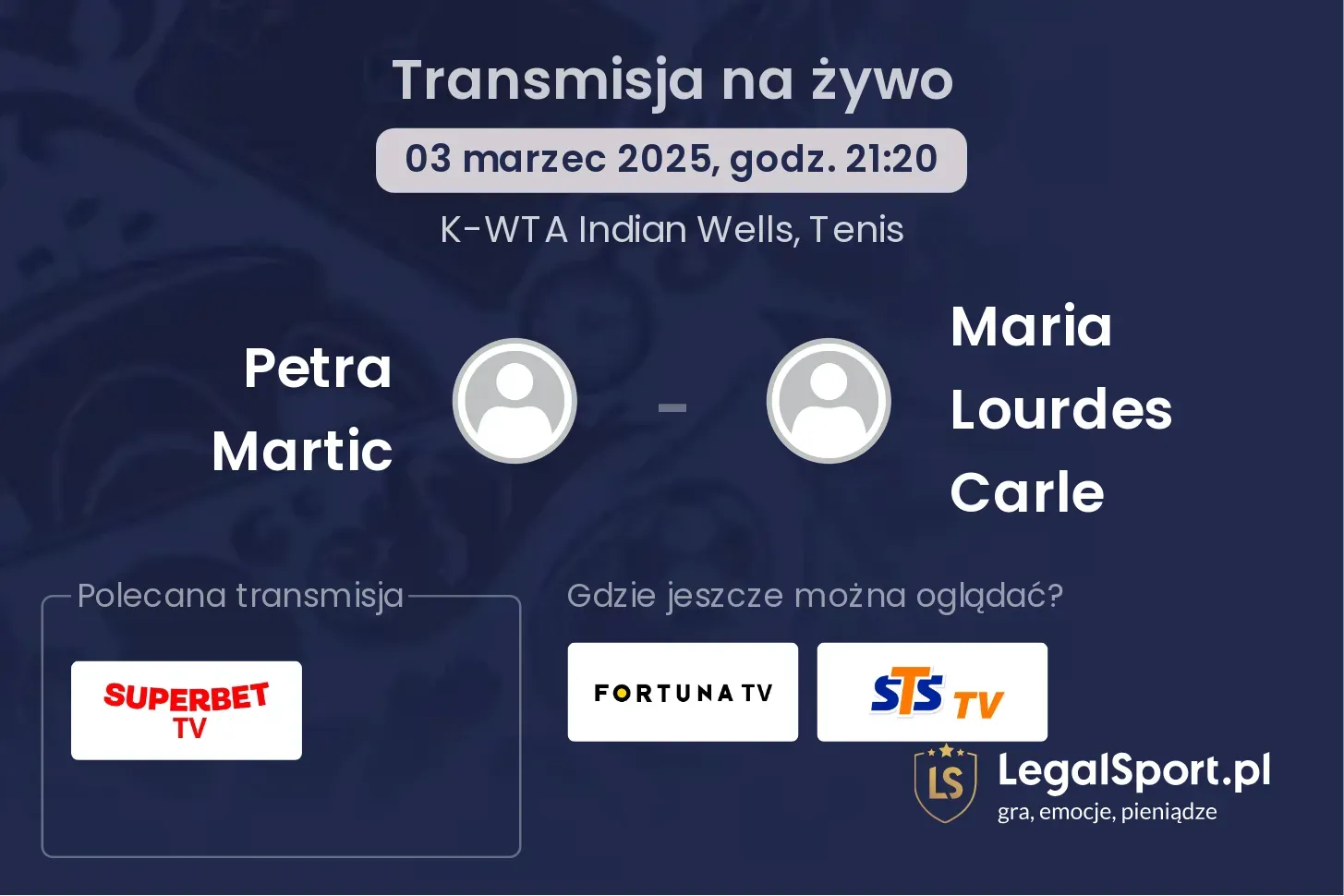 Petra Martic - Maria Lourdes Carle transmisja na żywo