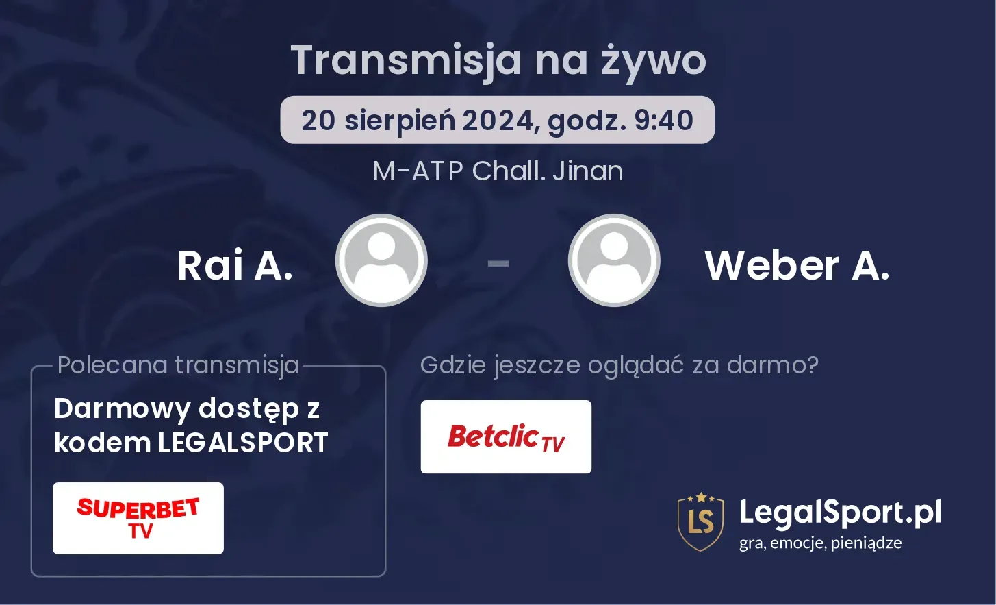 Rai A. - Weber A. gdzie oglądać za darmo? 20.08, godz. 09:40