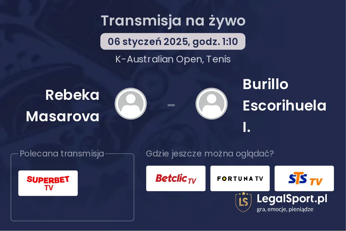 Rebeka Masarova - Burillo Escorihuela I. gdzie oglądać transmisję?