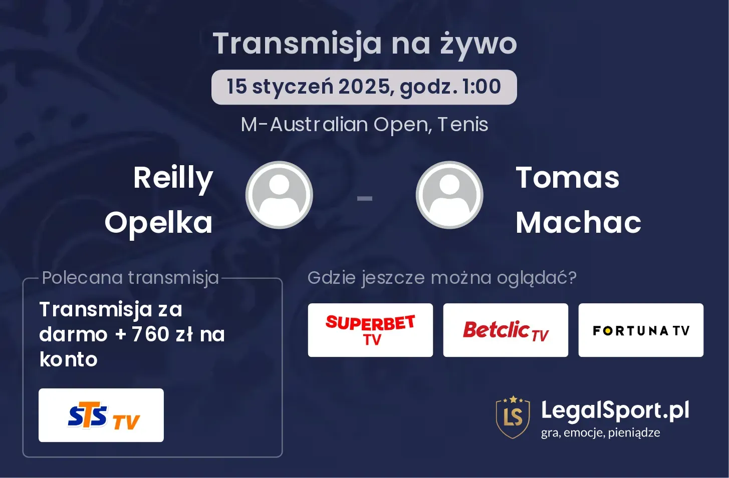 Reilly Opelka - Tomas Machac transmisja na żywo