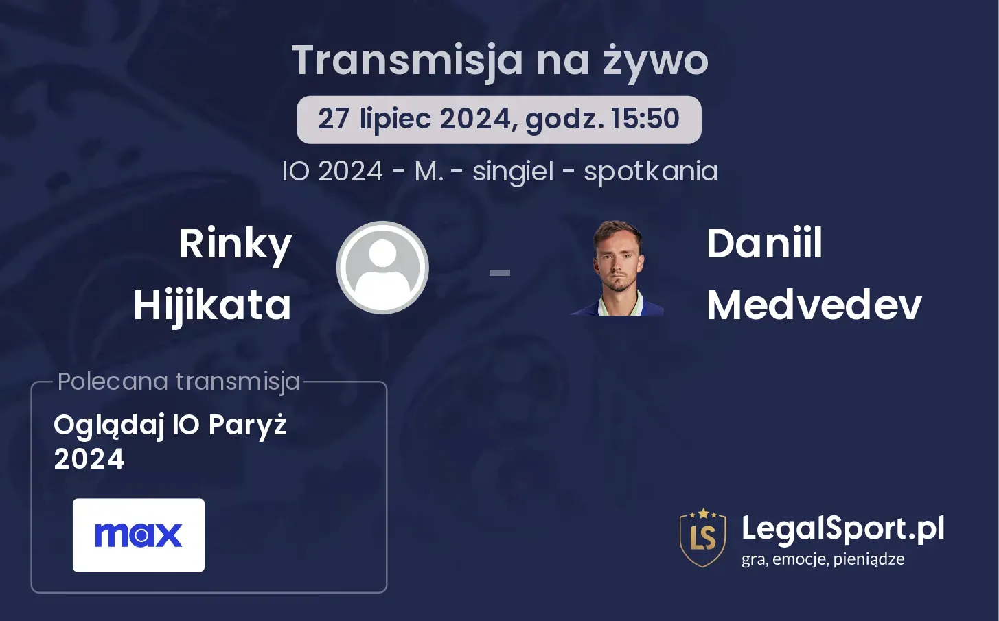 Rinky Hijikata - Daniil Medvedev transmisja na żywo