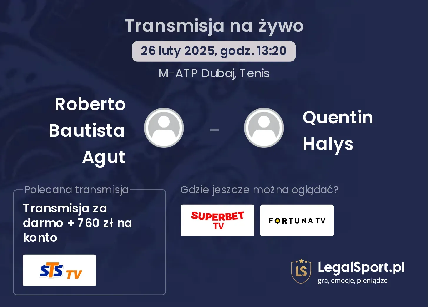 Roberto Bautista Agut - Quentin Halys transmisja na żywo