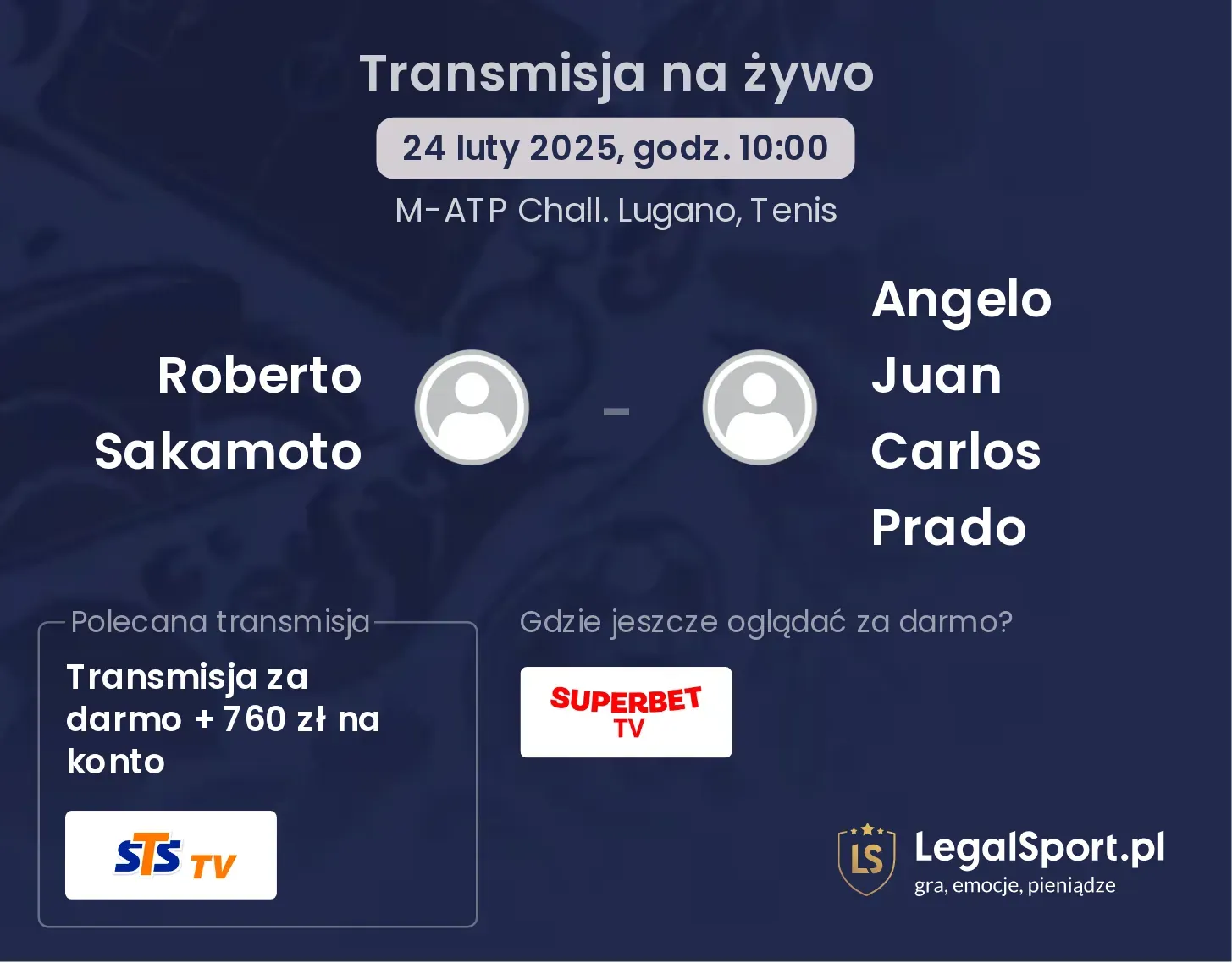 Roberto Sakamoto - Angelo Juan Carlos Prado transmisja na żywo