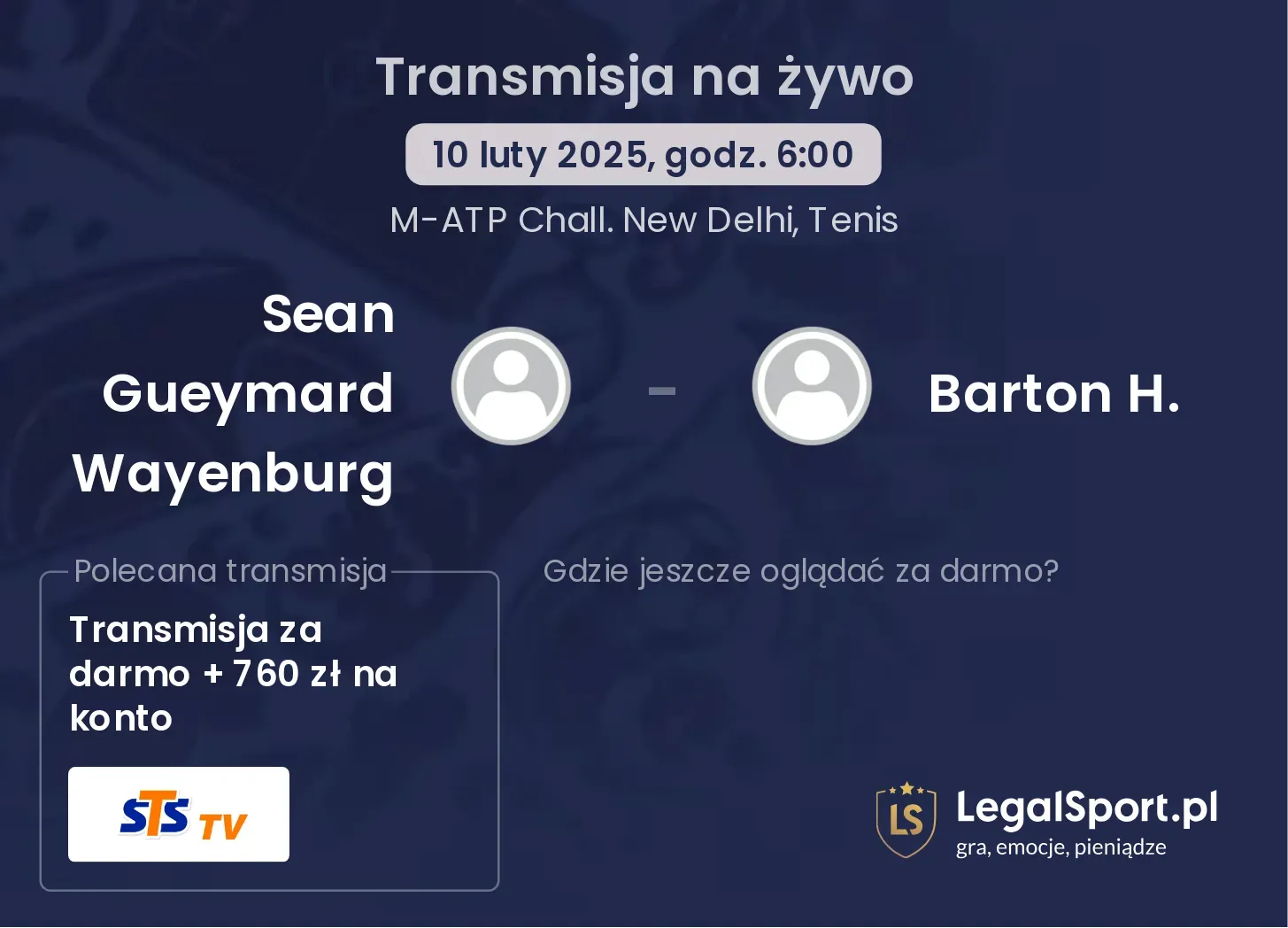 Sean Gueymard Wayenburg - Barton H. gdzie oglądać transmisję?