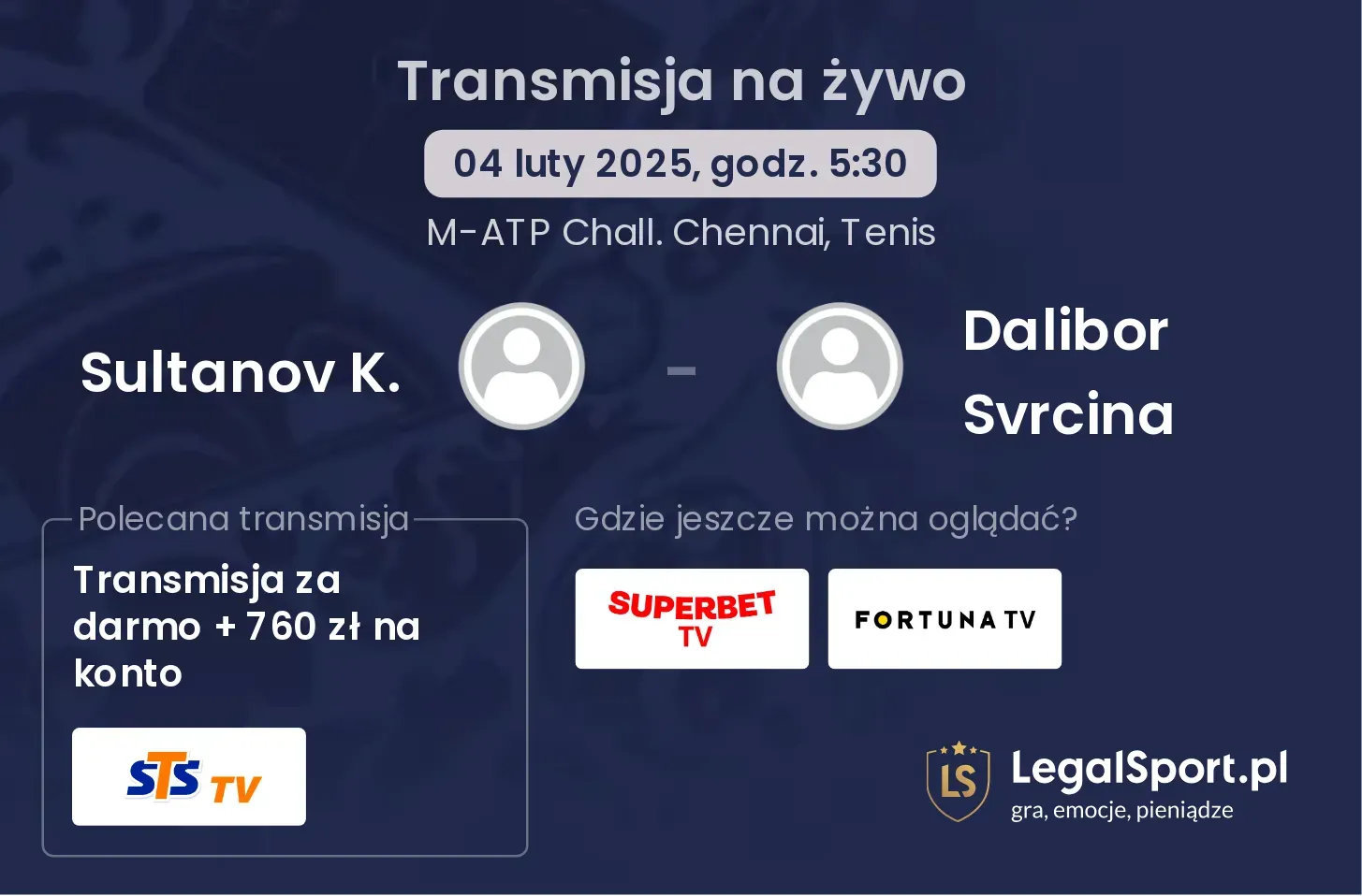 Sultanov K. - Dalibor Svrcina transmisja na żywo