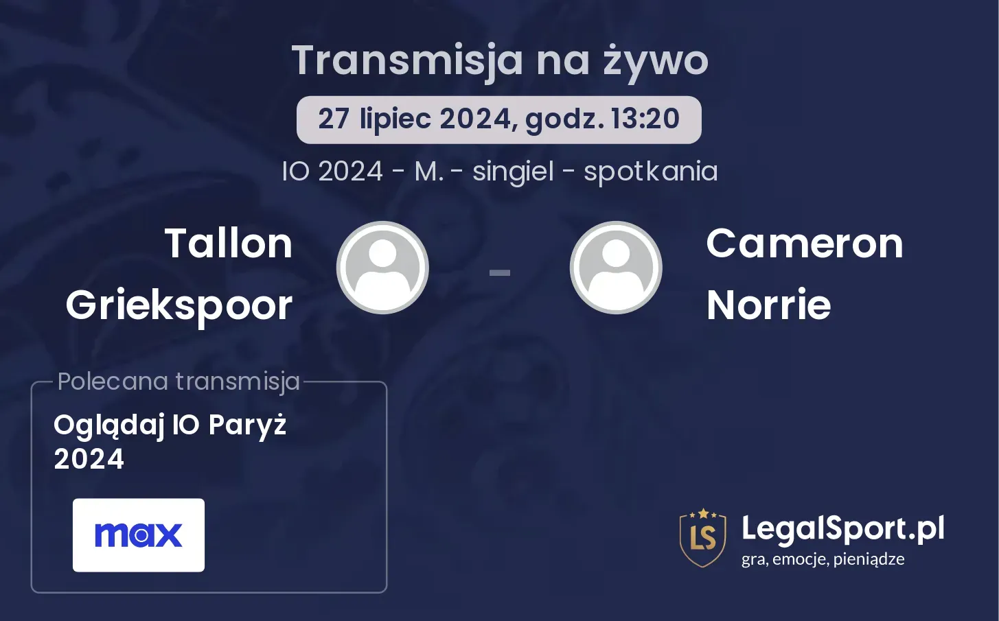 Tallon Griekspoor - Cameron Norrie transmisja na żywo