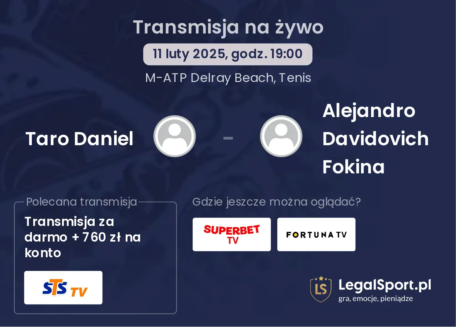 Taro Daniel - Alejandro Davidovich Fokina transmisja na żywo