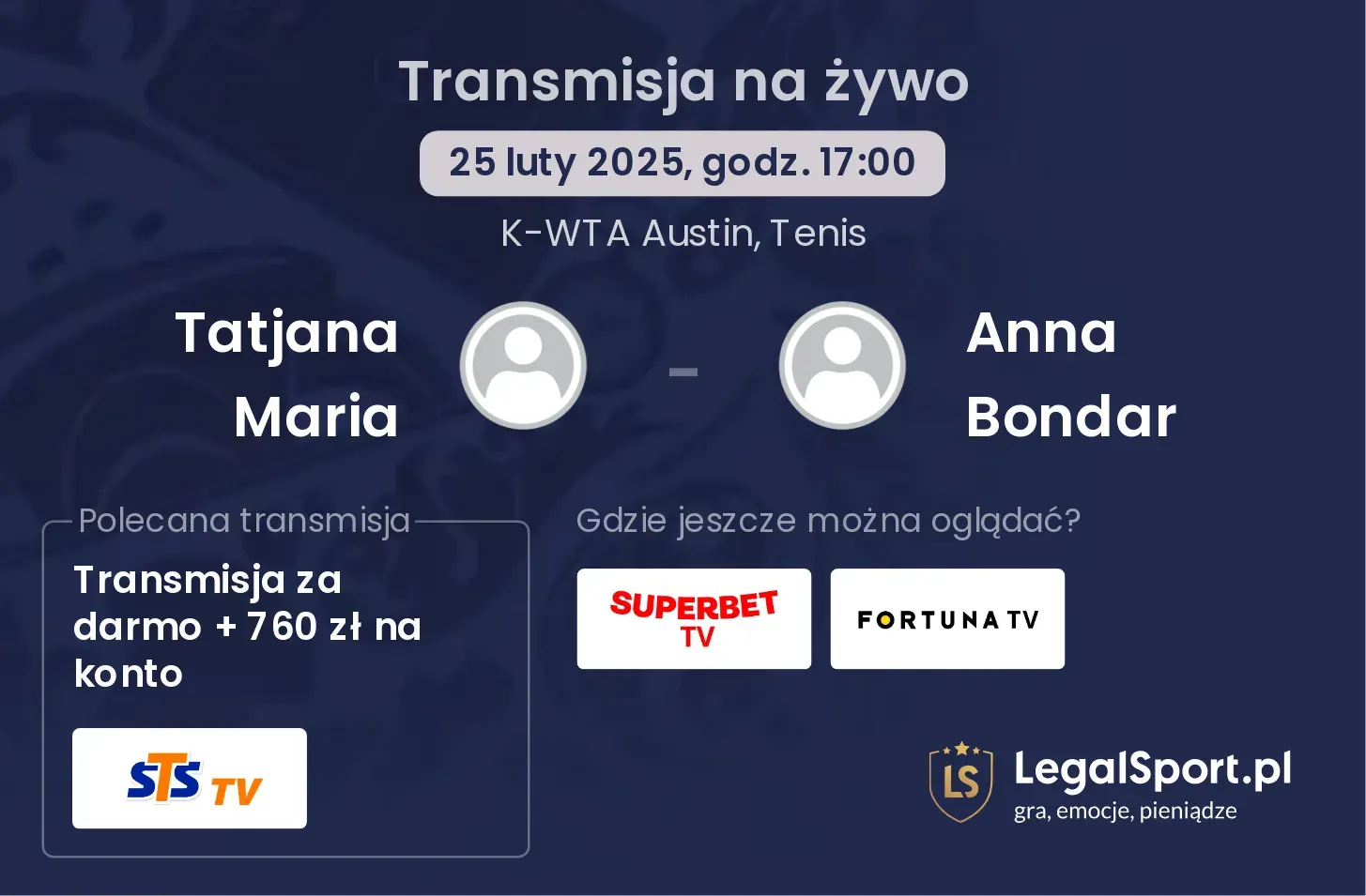 Tatjana Maria - Anna Bondar transmisja na żywo