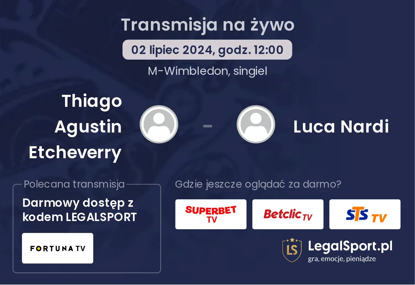 Thiago Agustin Etcheverry - Luca Nardi transmisja na żywo