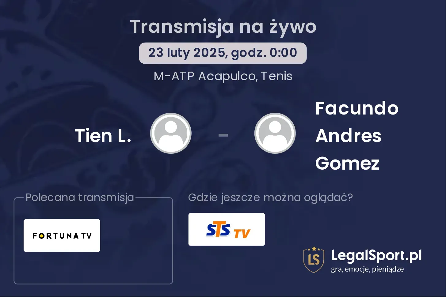 Tien L. - Facundo Andres Gomez transmisja na żywo