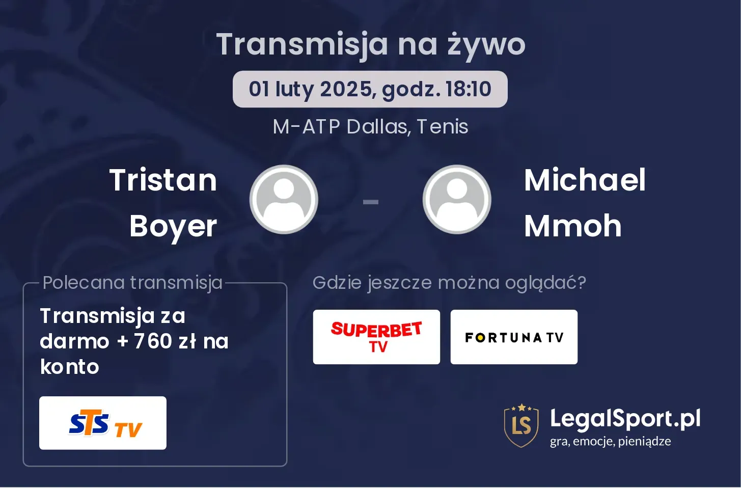 Tristan Boyer - Michael Mmoh transmisja na żywo