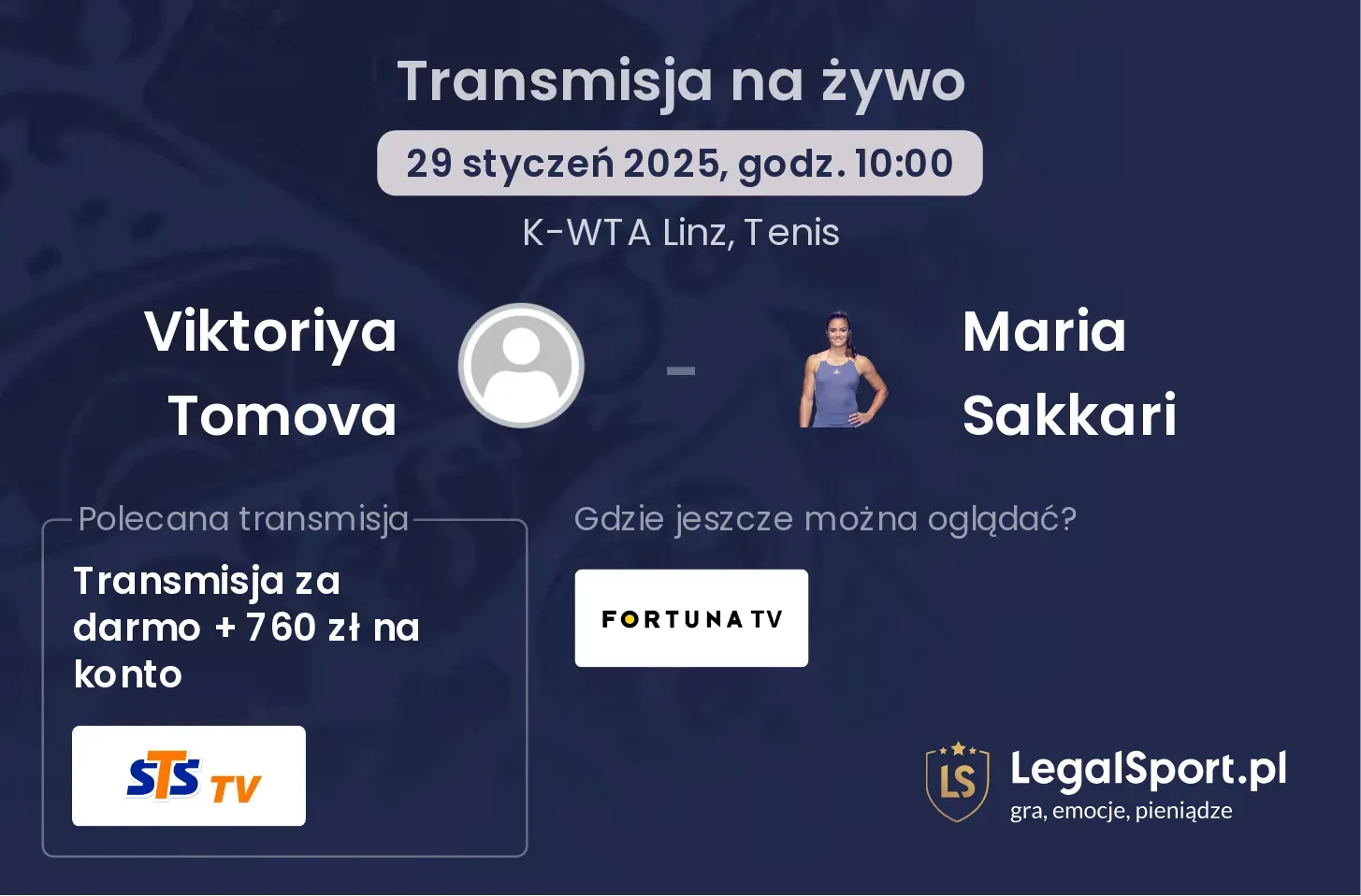 Viktoriya Tomova - Maria Sakkari gdzie oglądać?