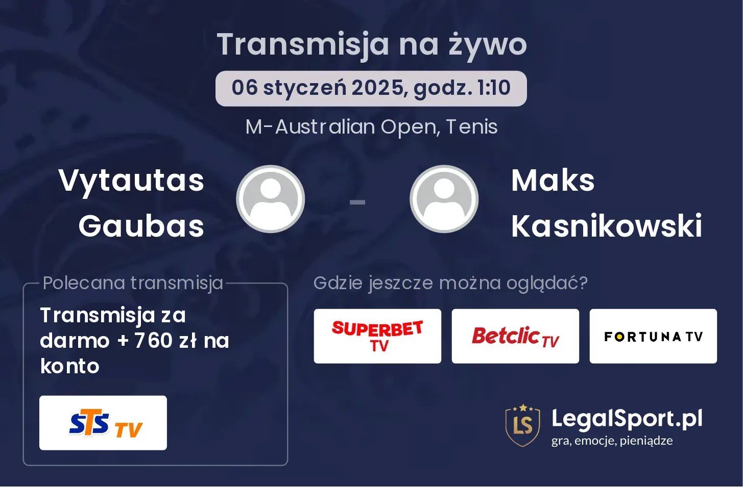 Vytautas Gaubas - Maks Kasnikowski transmisja na żywo