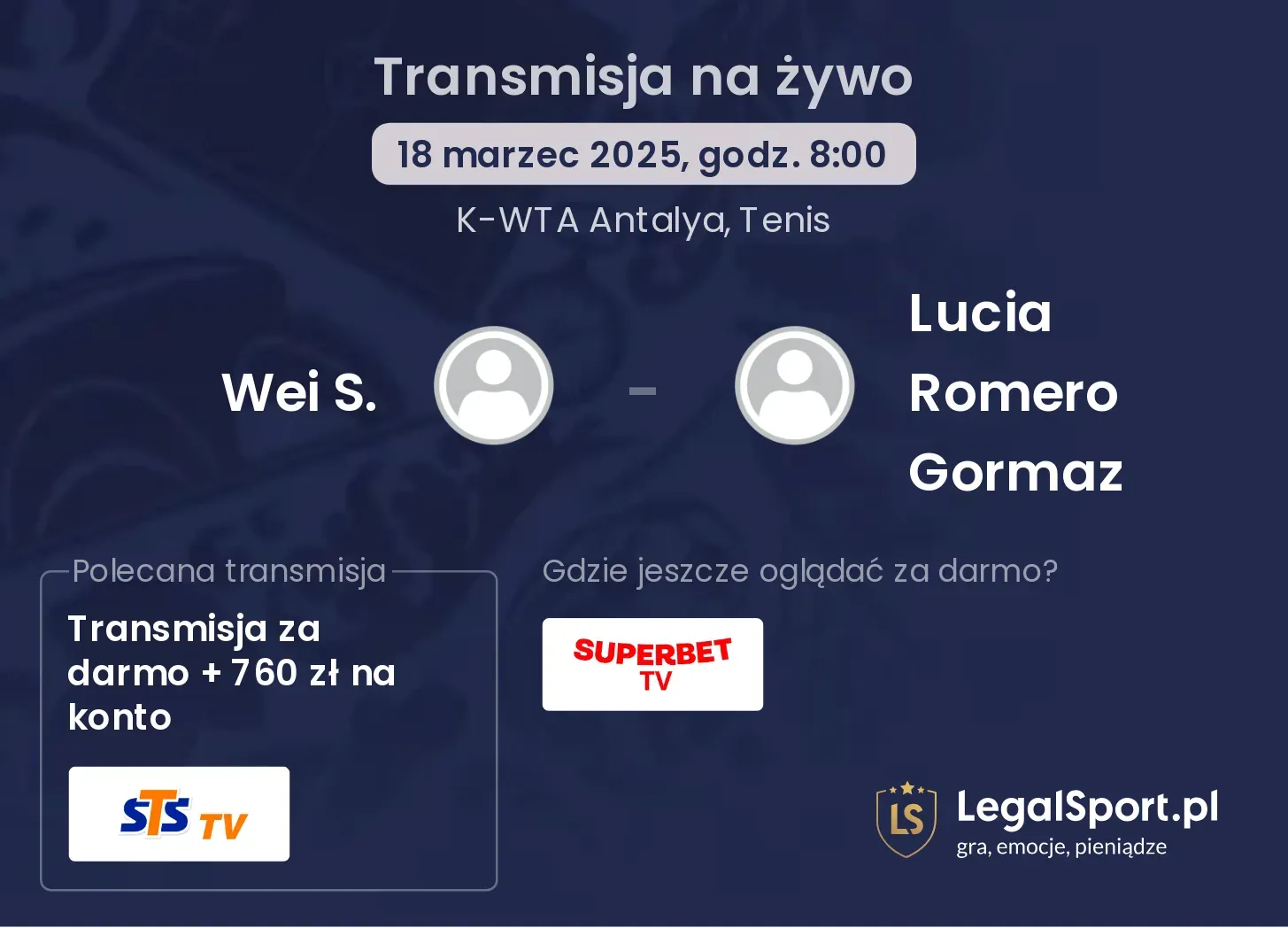 Wei S. - Lucia Romero Gormaz transmisja na żywo