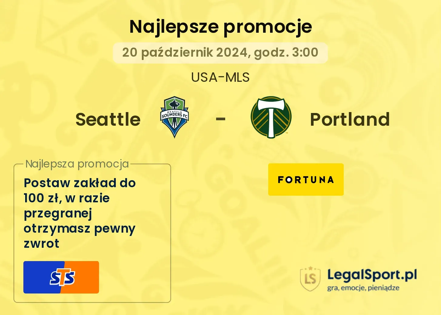 Seattle - Portland promocje bonusy na mecz