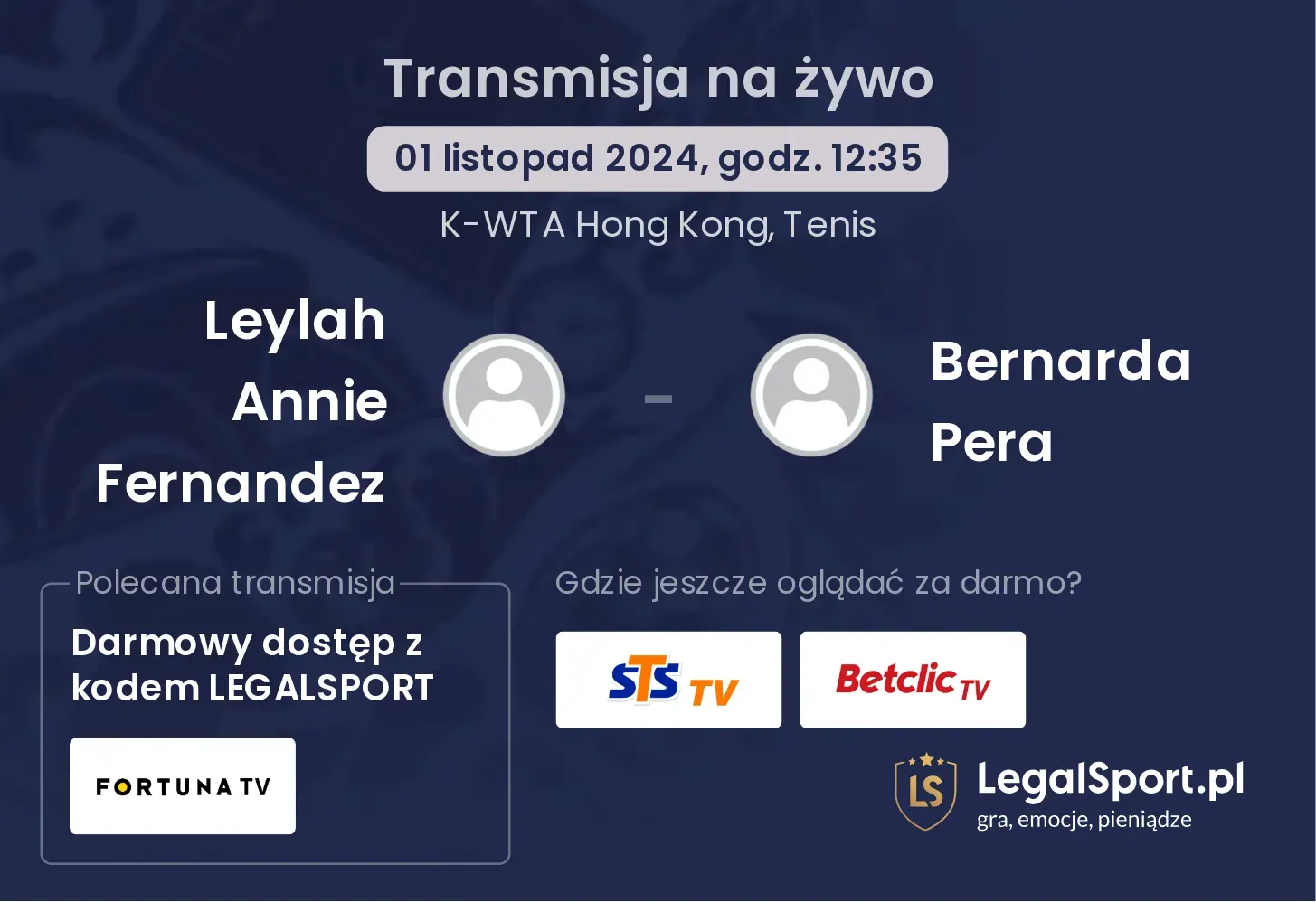 Leylah Annie Fernandez - Bernarda Pera transmisja na żywo