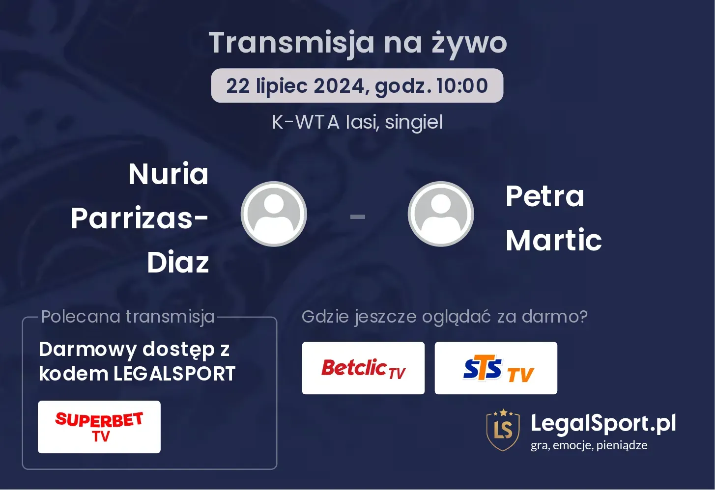 Nuria Parrizas-Diaz - Petra Martic transmisja na żywo