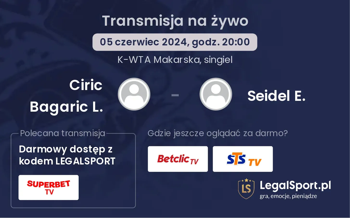 Ciric Bagaric L. - Seidel E. transmisja na żywo