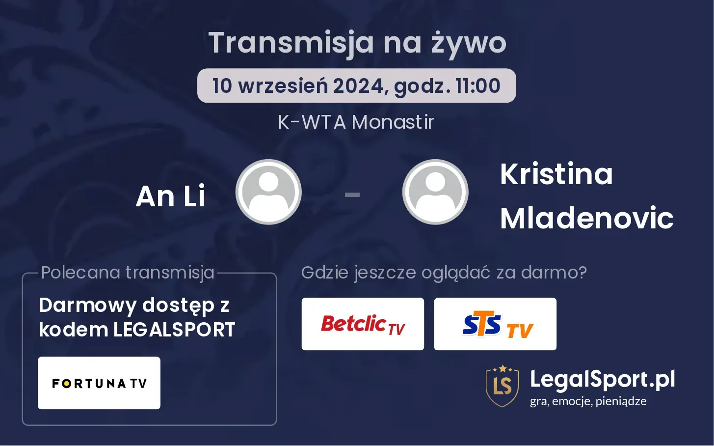 An Li - Kristina Mladenovic transmisja na żywo