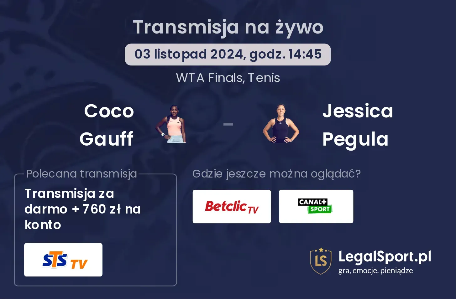 Coco Gauff - Jessica Pegula transmisja na żywo