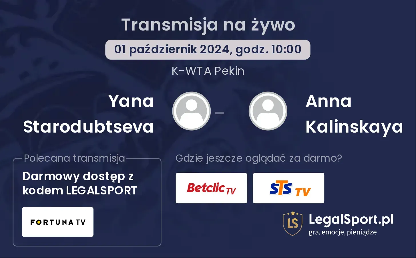 Yana Starodubtseva - Anna Kalinskaya transmisja na żywo