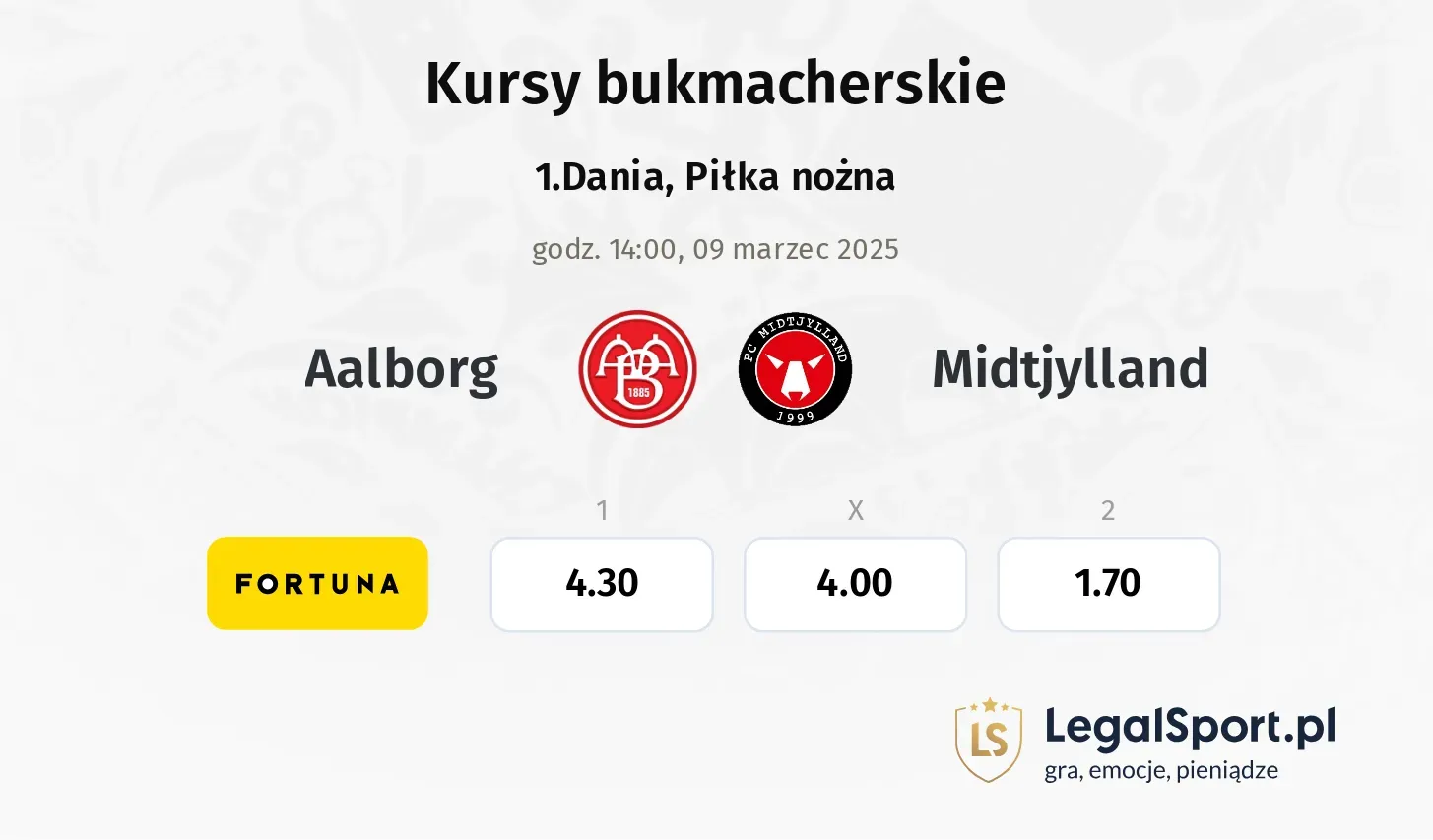 Aalborg - Midtjylland promocje bonusy na mecz