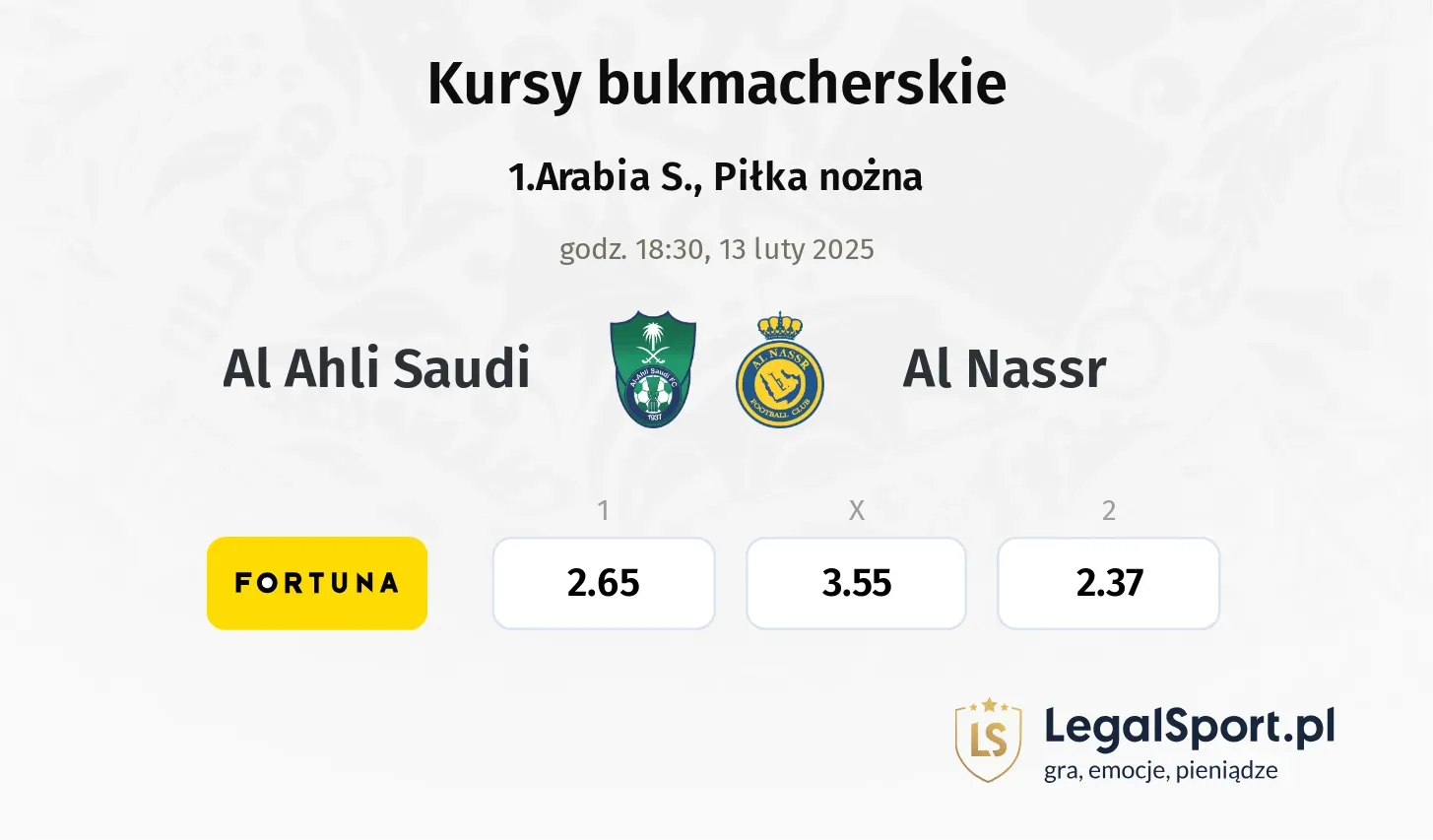 Al Ahli Saudi - Al Nassr typy, kursy