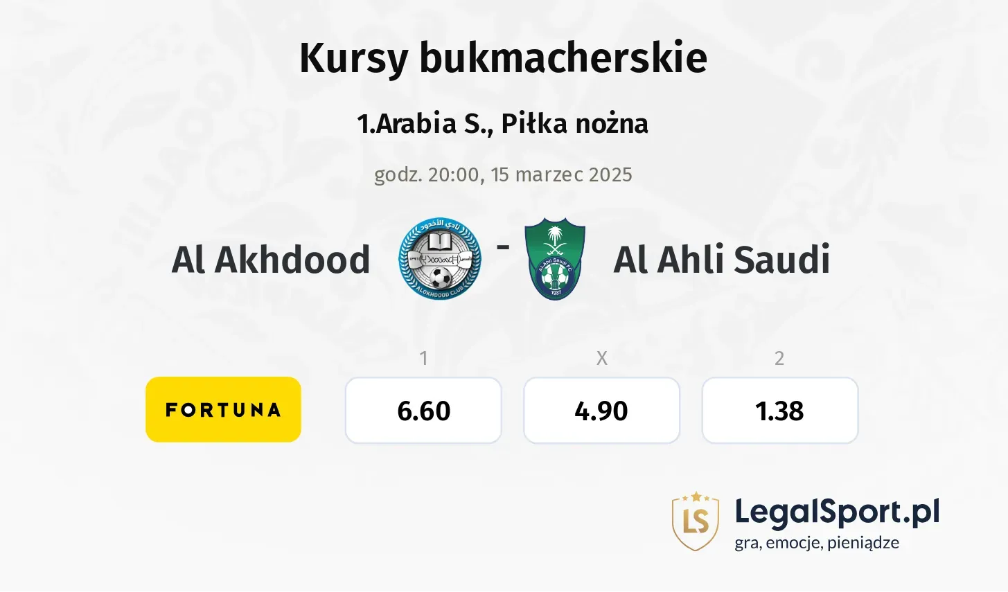 Al Akhdood - Al Ahli Saudi promocje bonusy na mecz