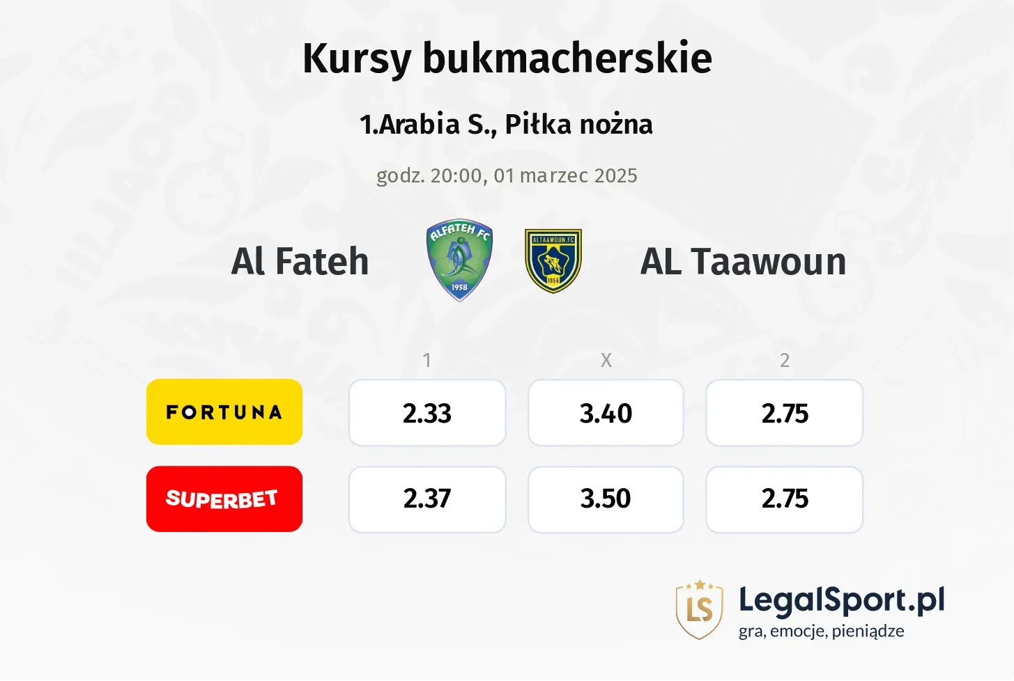 Al Fateh - AL Taawoun promocje bonusy na mecz