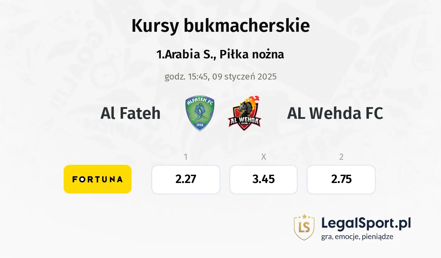 Al Fateh - AL Wehda FC typy, kursy