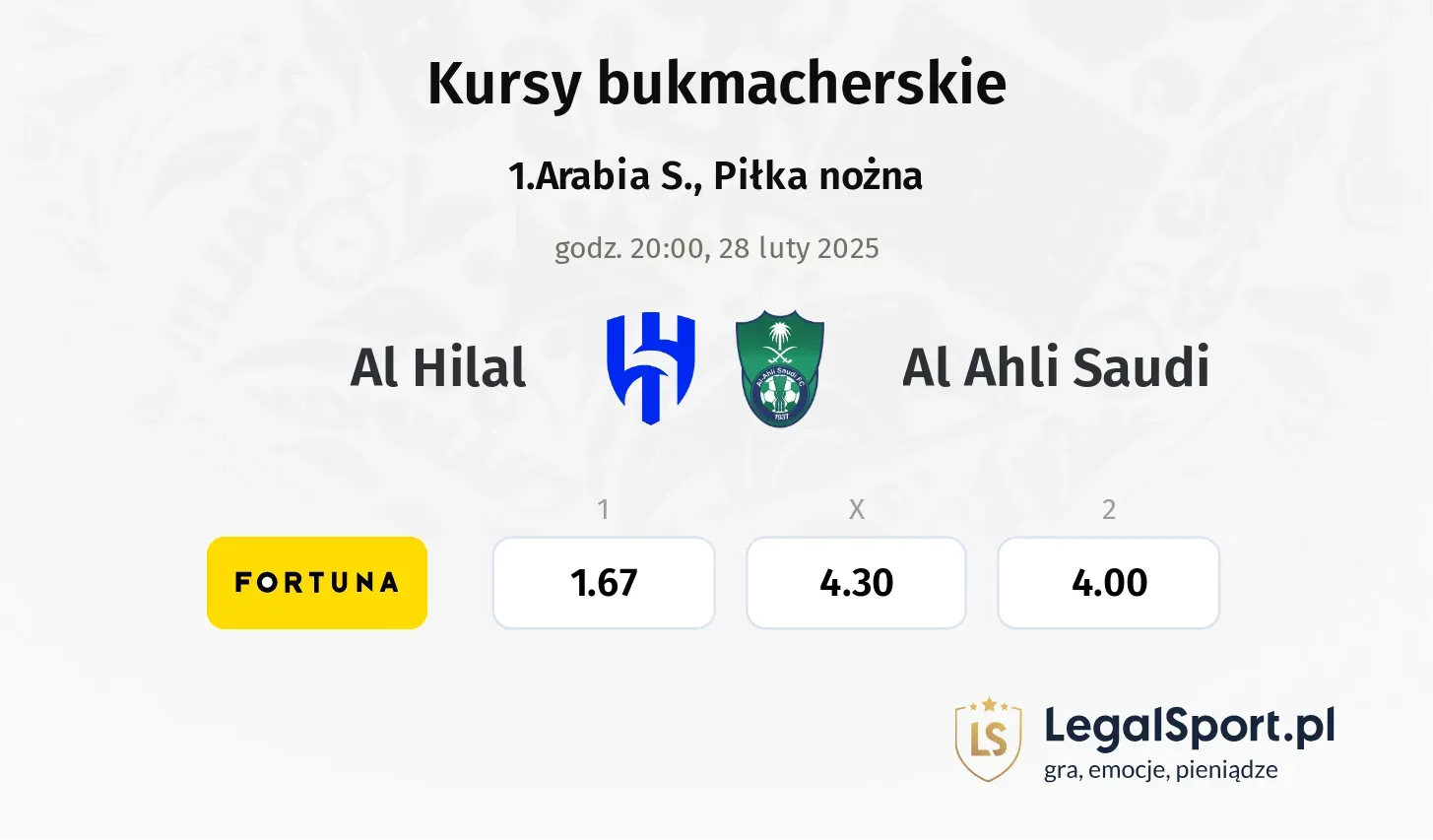 Al Hilal - Al Ahli Saudi promocje bonusy na mecz