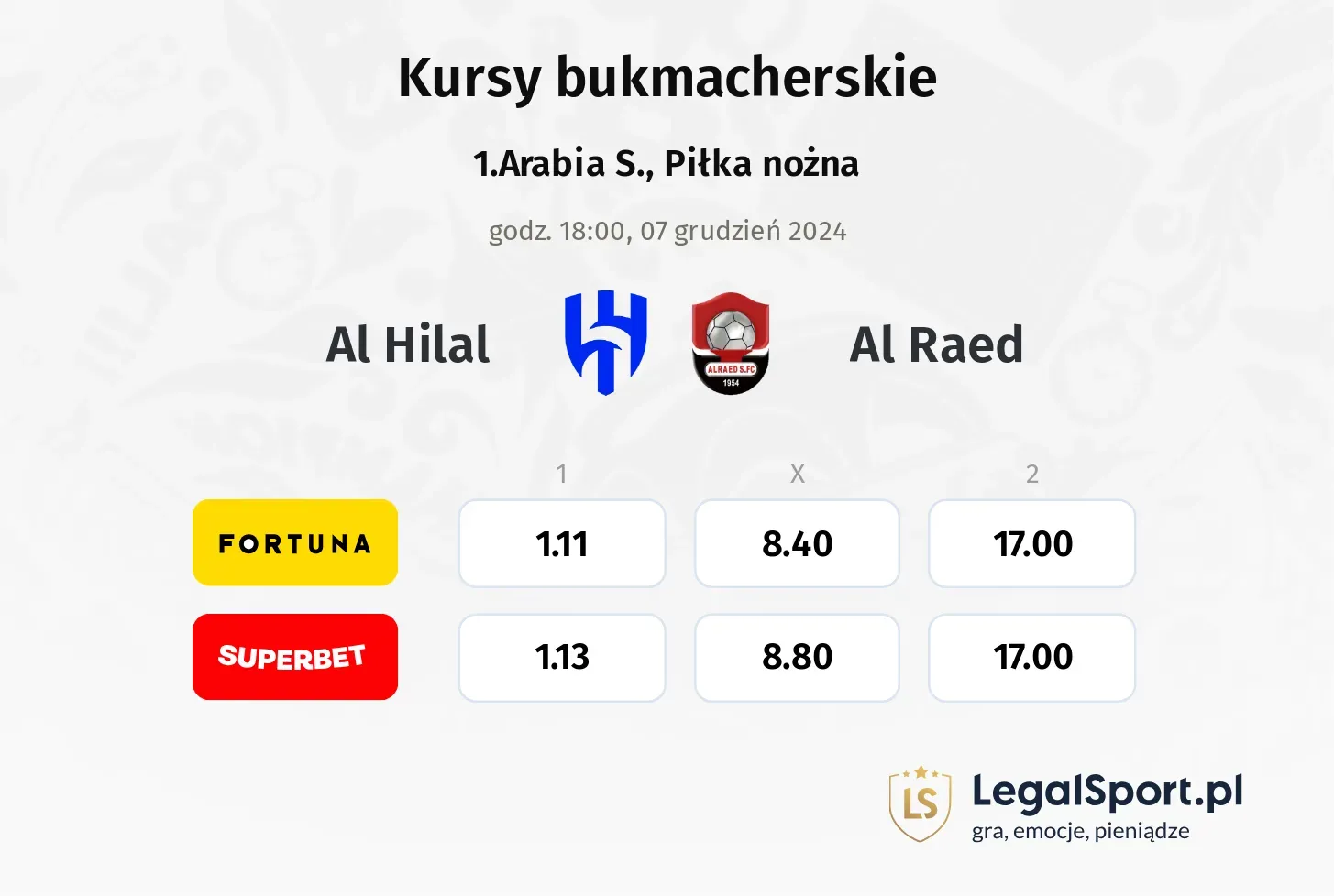 Al Hilal - Al Raed promocje bonusy na mecz